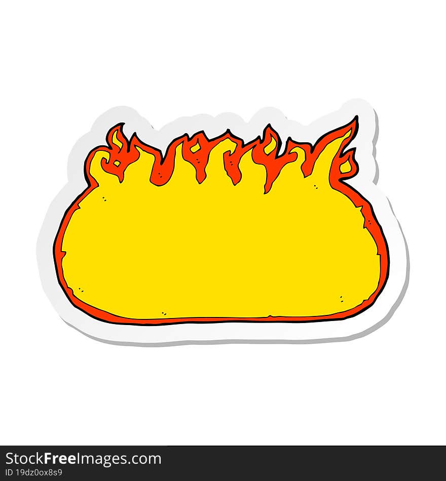 sticker of a cartoon fire border