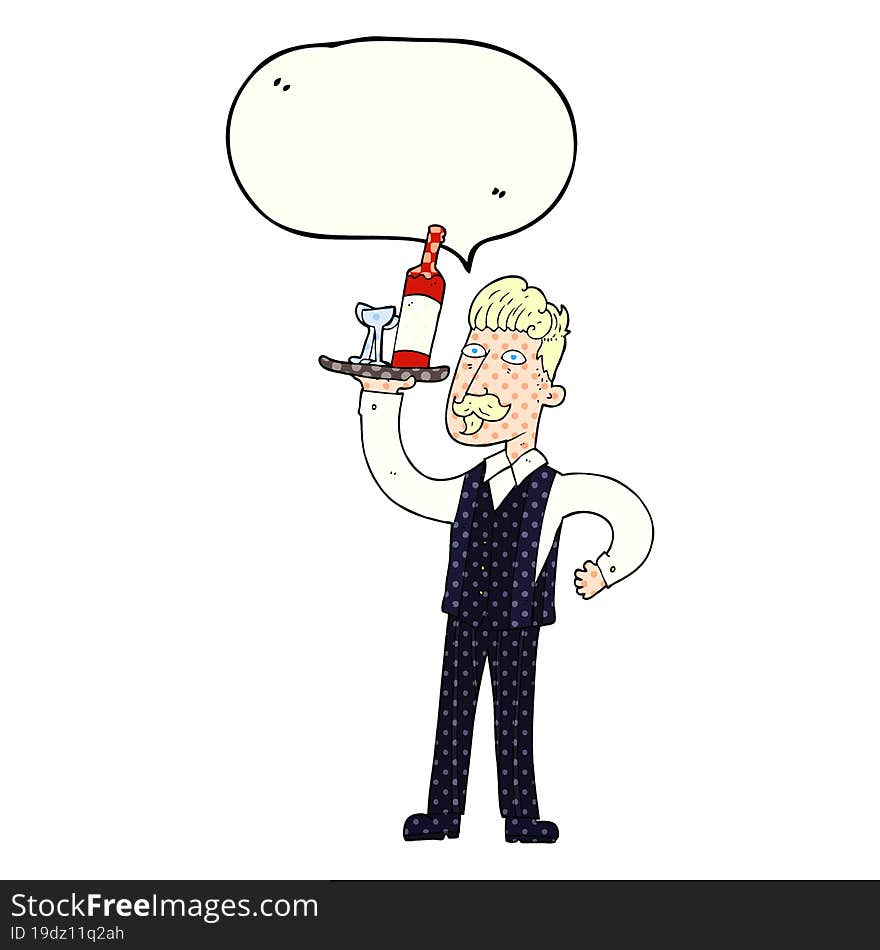 comic book speech bubble cartoon waiter