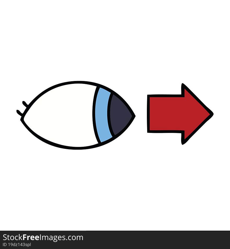 cute cartoon of a eye looking to one side