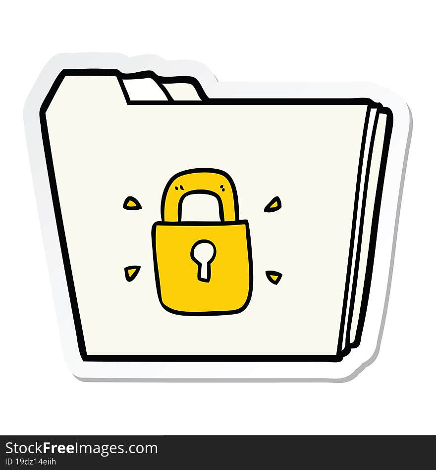 sticker of a cartoon locked files