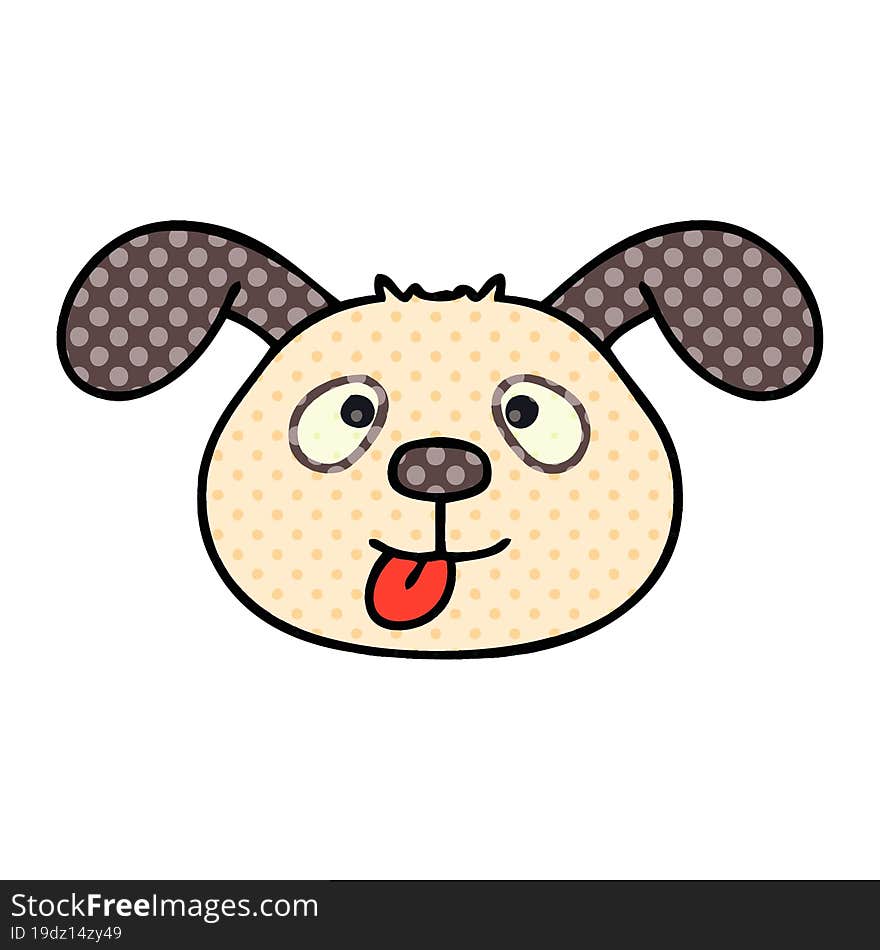 Quirky Comic Book Style Cartoon Dog Face