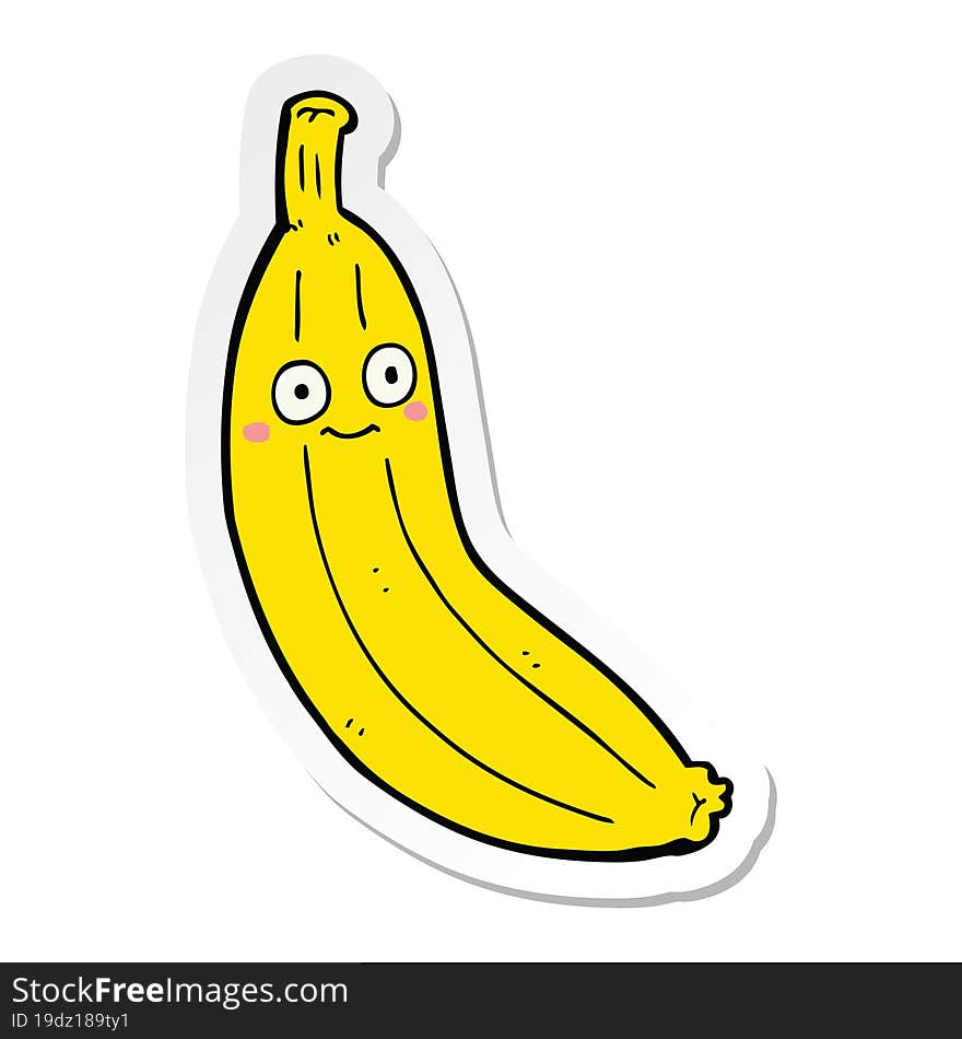 sticker of a cartoon banana