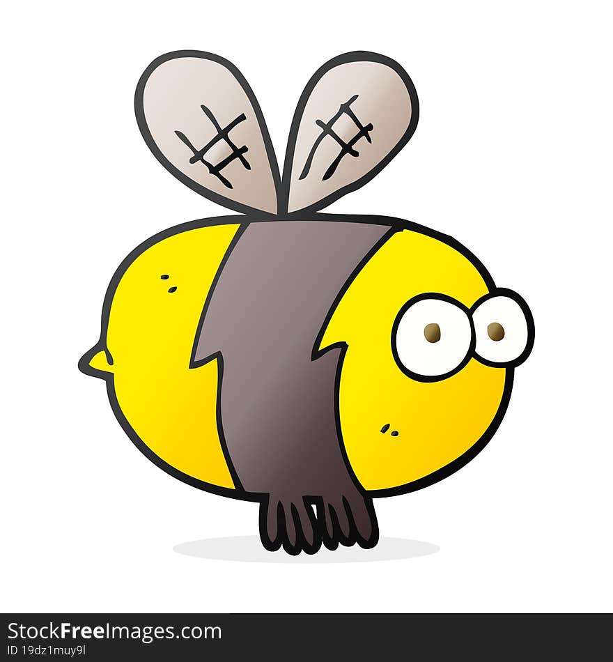 freehand drawn cartoon bee