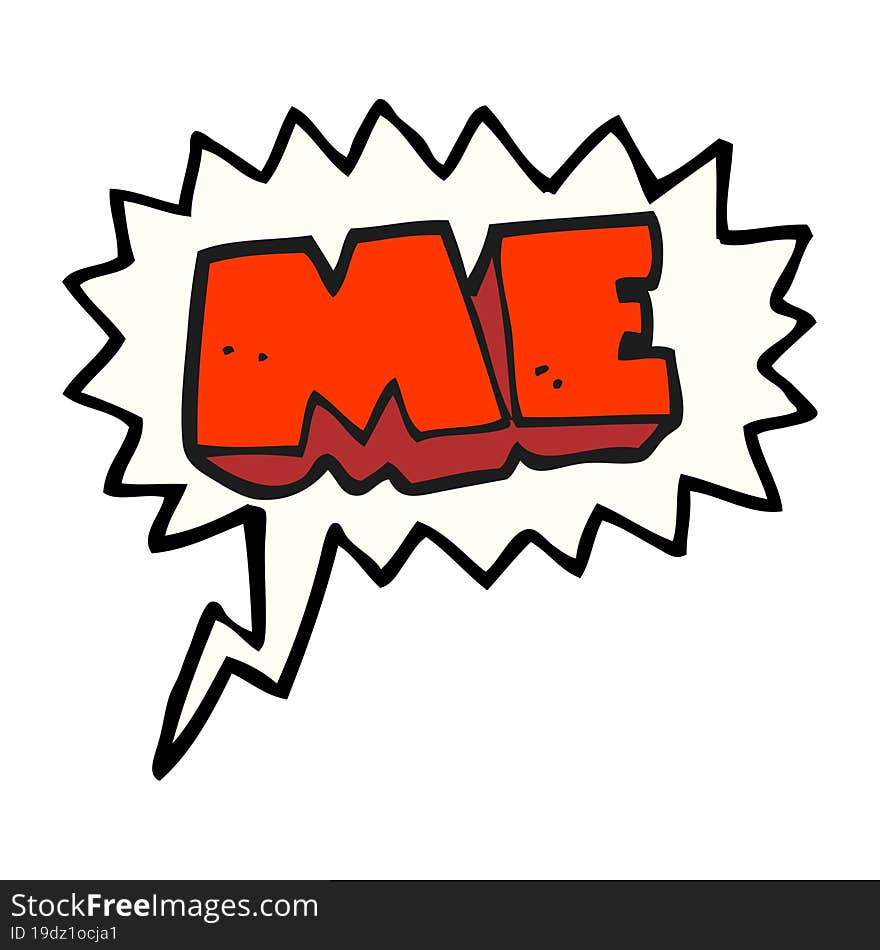 speech bubble cartoon ME symbol