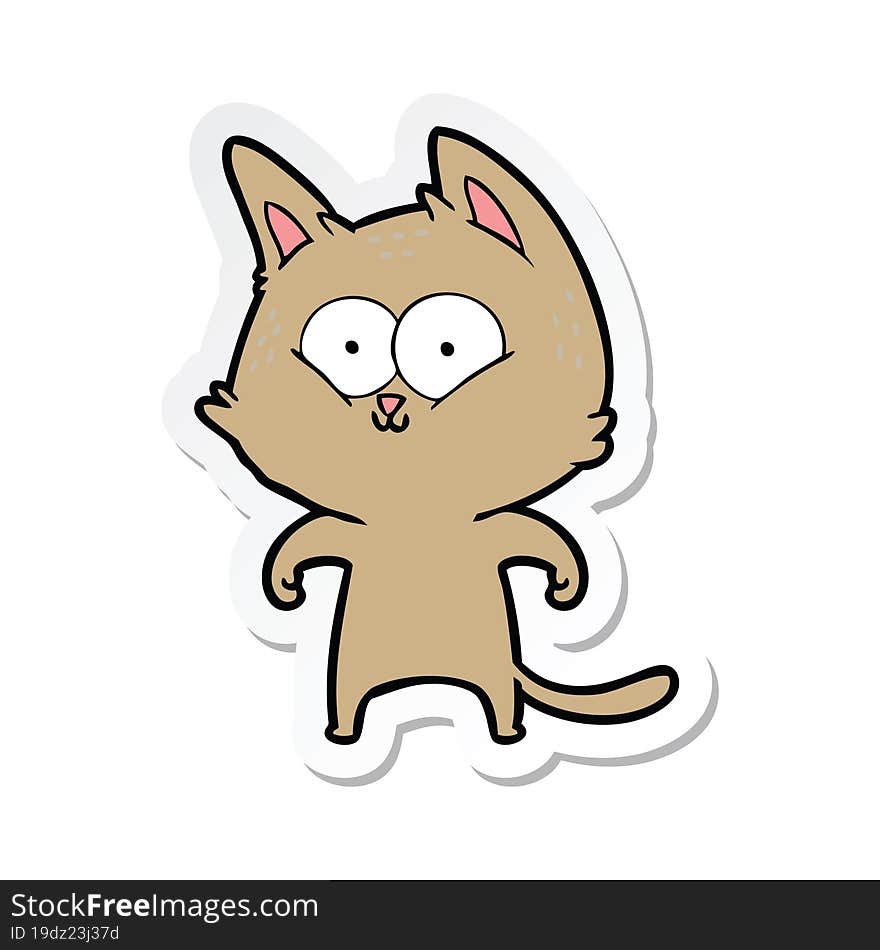 Sticker Of A Cartoon Cat