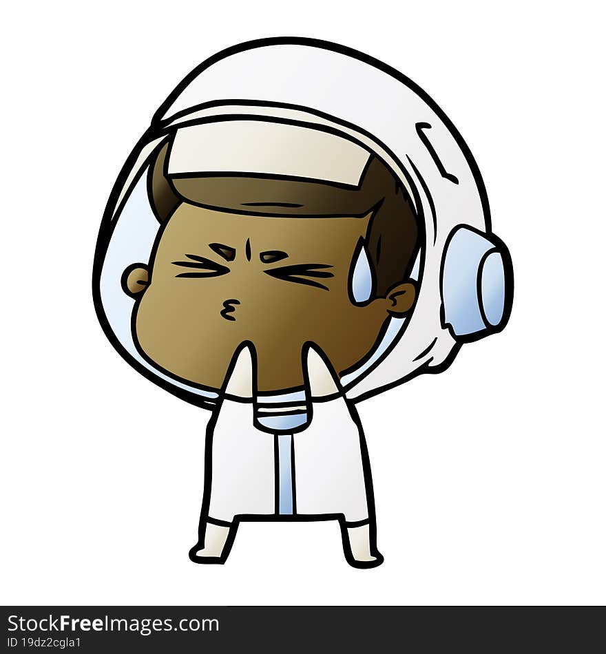 cartoon stressed astronaut. cartoon stressed astronaut