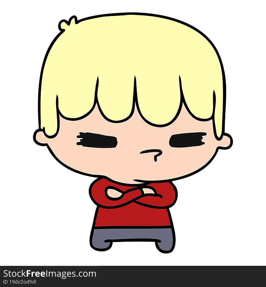 cartoon illustration of a kawaii cute cross boy. cartoon illustration of a kawaii cute cross boy