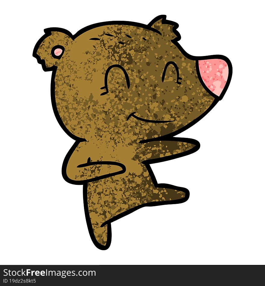 smiling dancing bear cartoon. smiling dancing bear cartoon