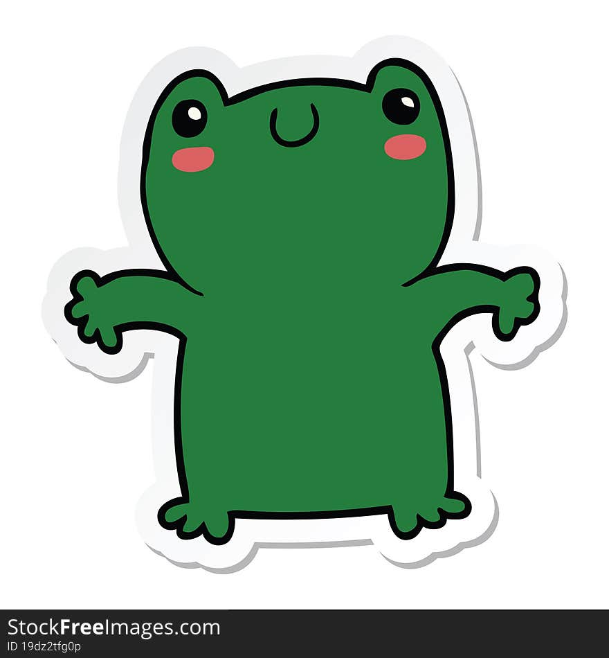 sticker of a cartoon frog