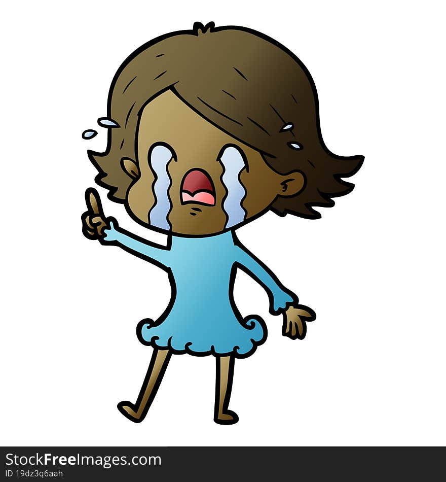 cartoon woman crying. cartoon woman crying