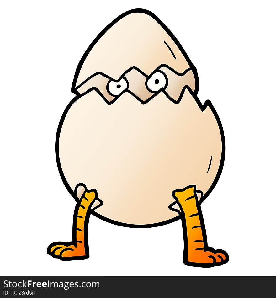 cartoon hatching egg. cartoon hatching egg