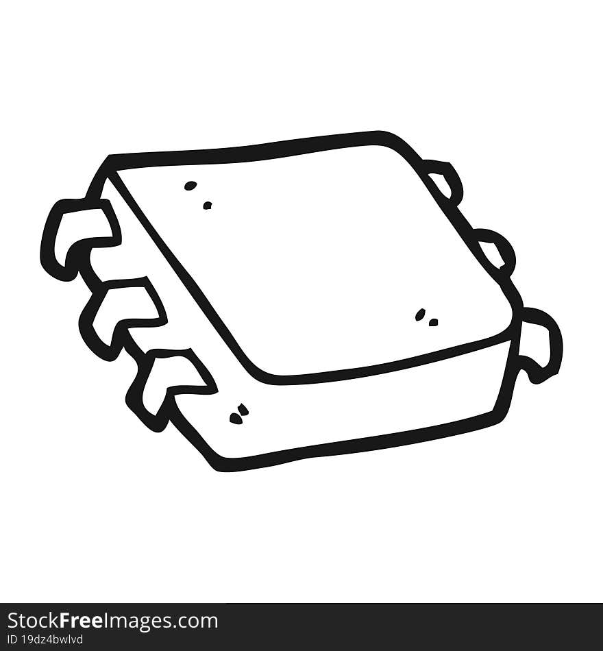 Black And White Cartoon Computer Chip