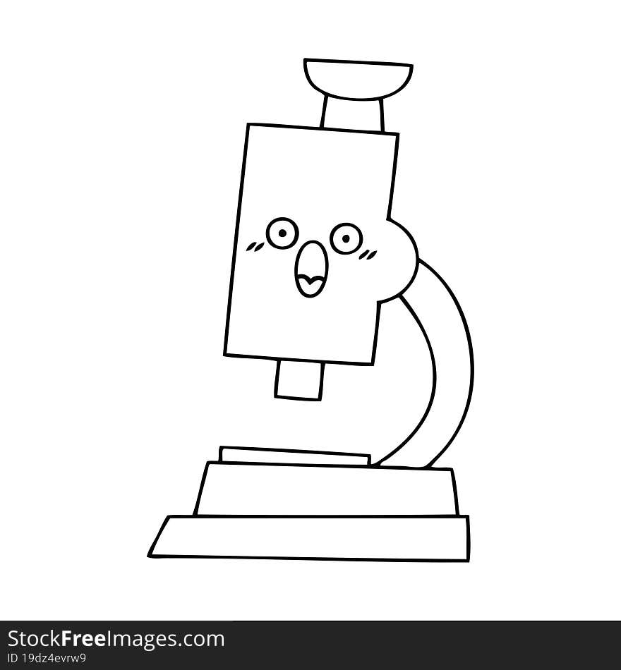 line drawing cartoon microscope