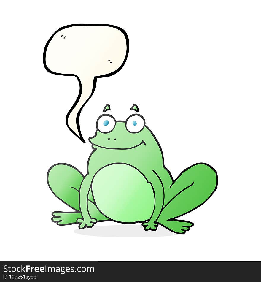 freehand drawn speech bubble cartoon happy frog