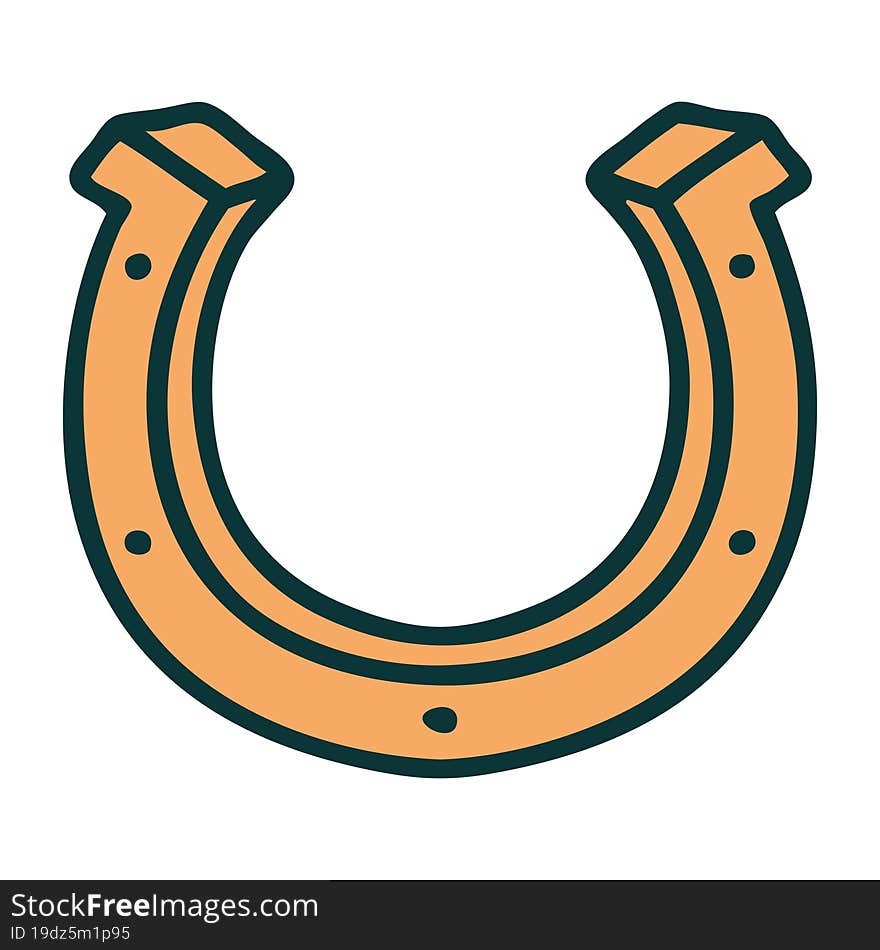 tattoo style icon of a horse shoe