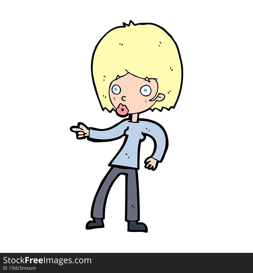 cartoon woman pointing