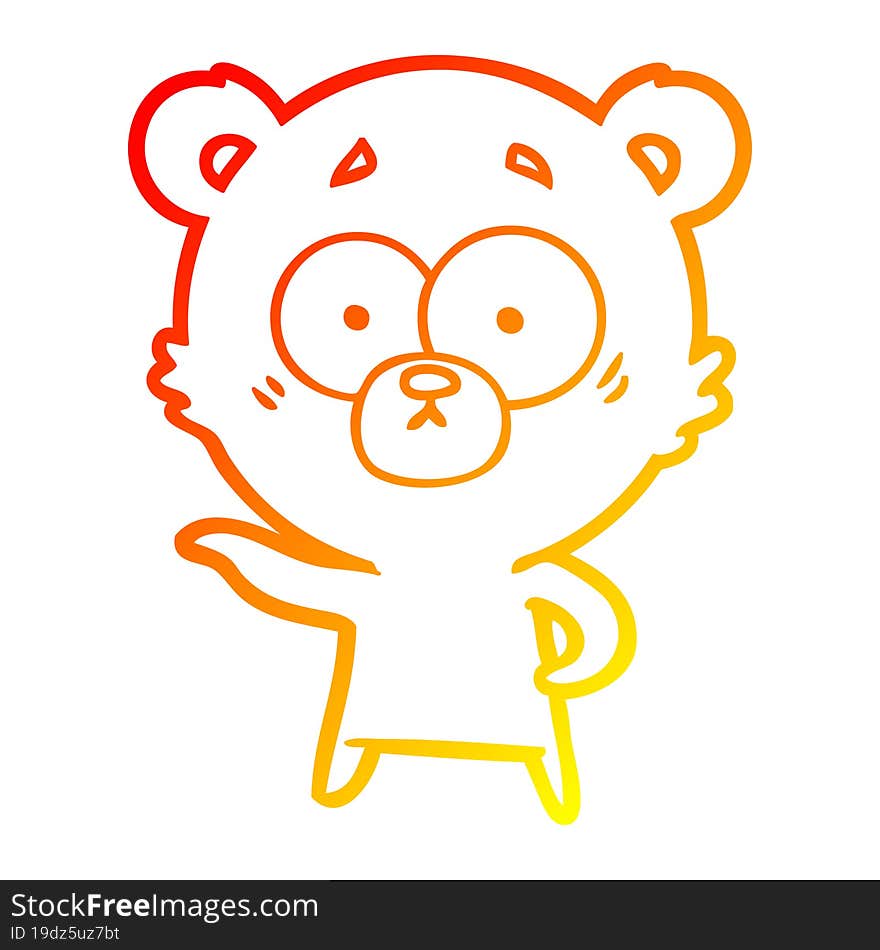 warm gradient line drawing anxious bear cartoon