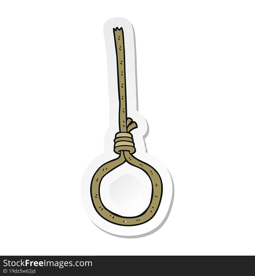 sticker of a cartoon noose