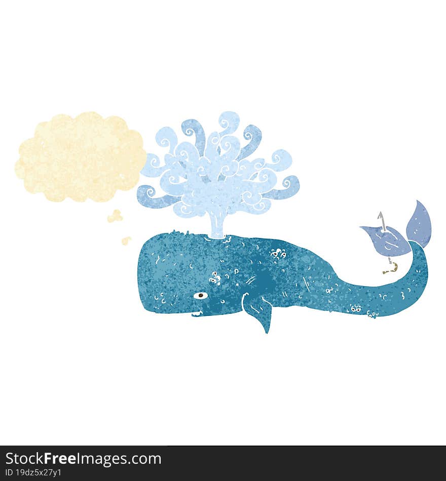 cartoon whale with thought bubble