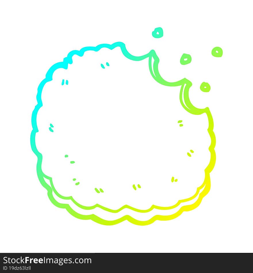 cold gradient line drawing cartoon biscuit