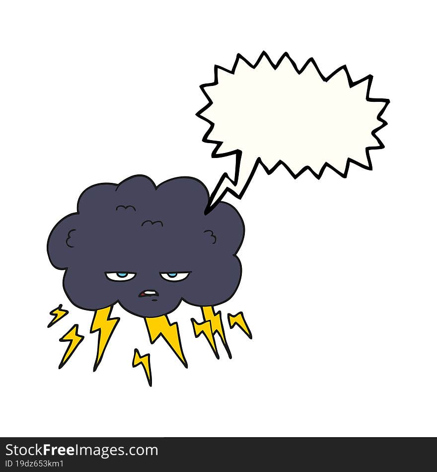 Speech Bubble Cartoon Thundercloud