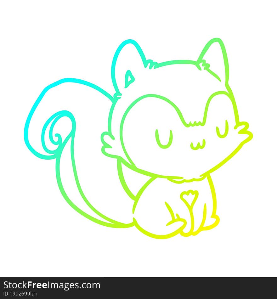 Cold Gradient Line Drawing Squirrel