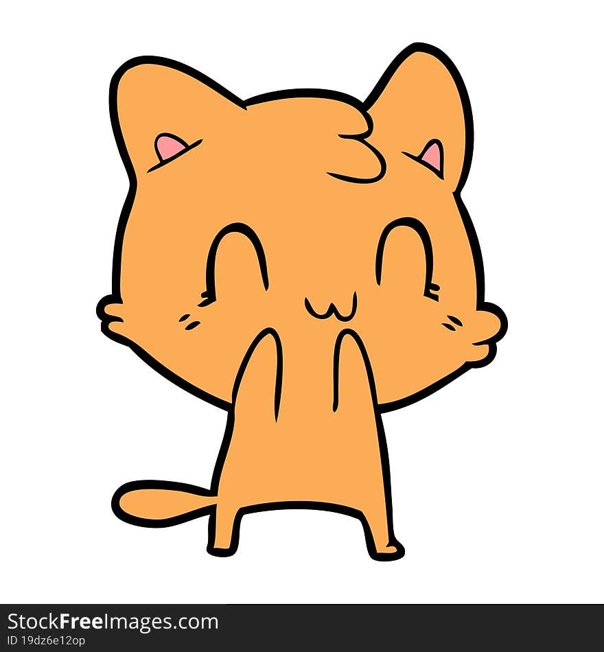 cartoon happy cat. cartoon happy cat