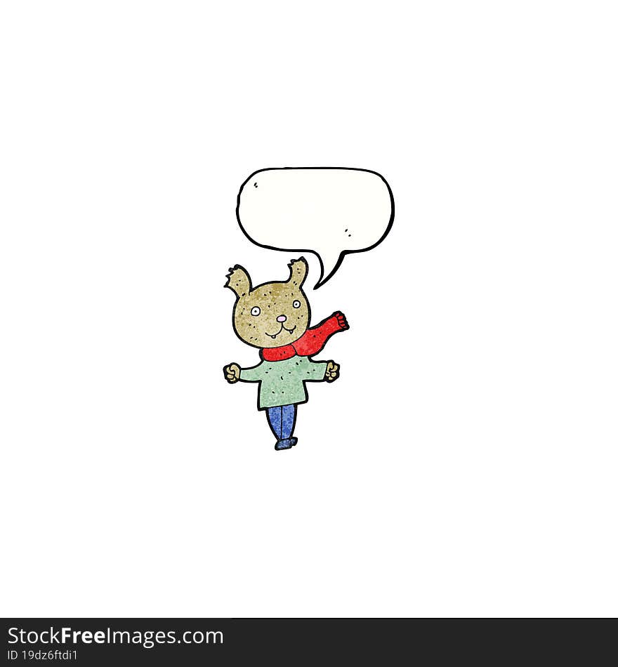 bear wearing clothes cartoon