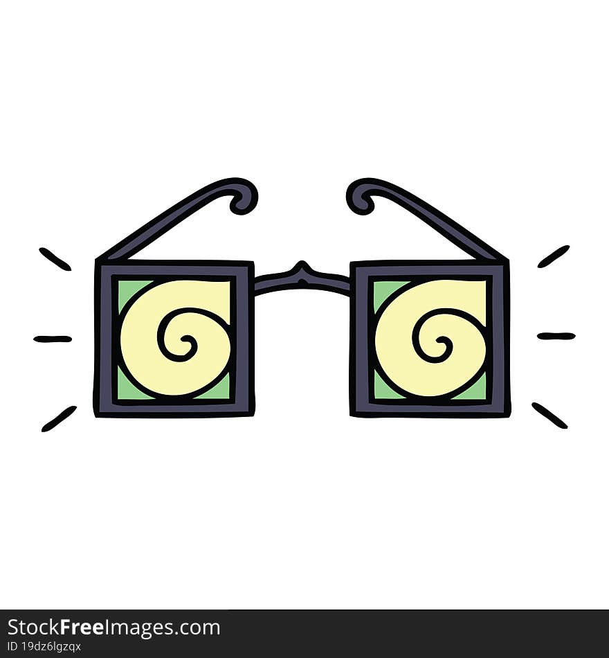 cute cartoon of a hypno glasses. cute cartoon of a hypno glasses