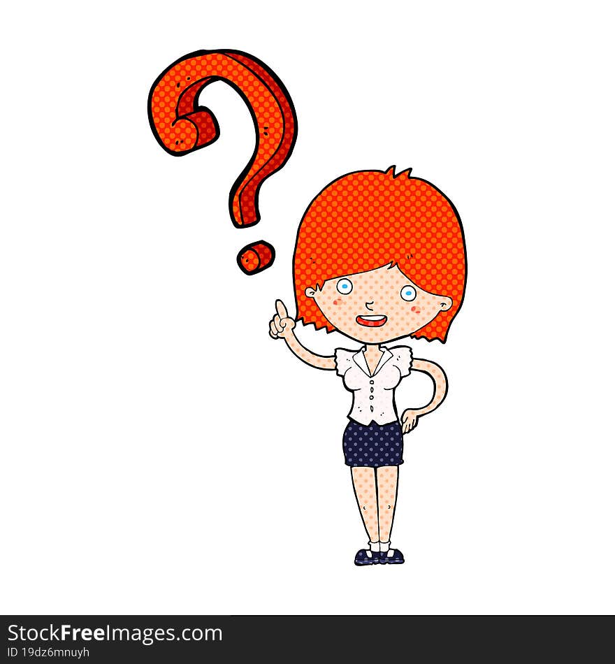 cartoon woman asking question