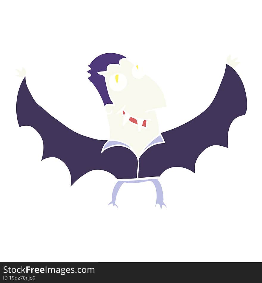 flat color illustration of a cartoon vampire