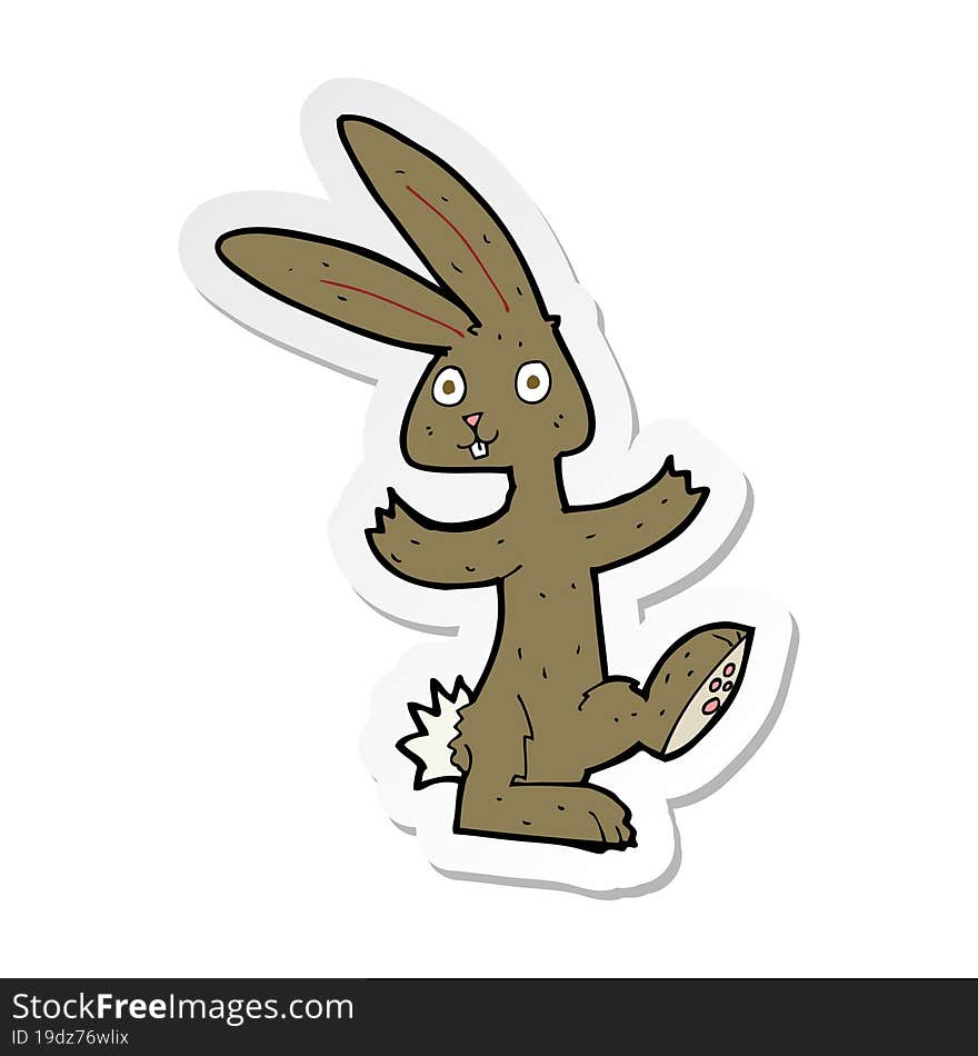 sticker of a cartoon rabbit