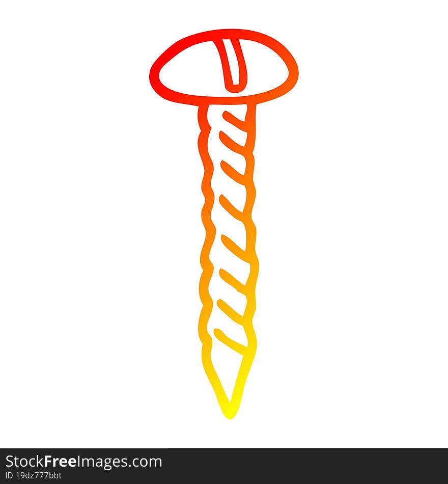 warm gradient line drawing cartoon metal screw