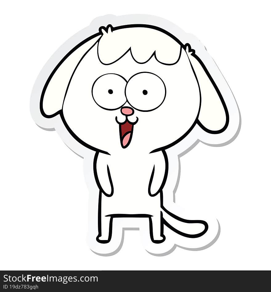 sticker of a cute cartoon dog