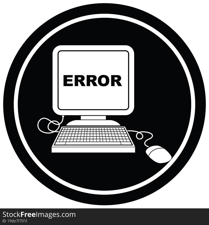 computer error circular symbol