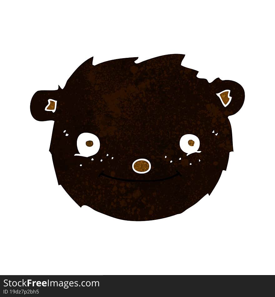 Cartoon Black Bear Head