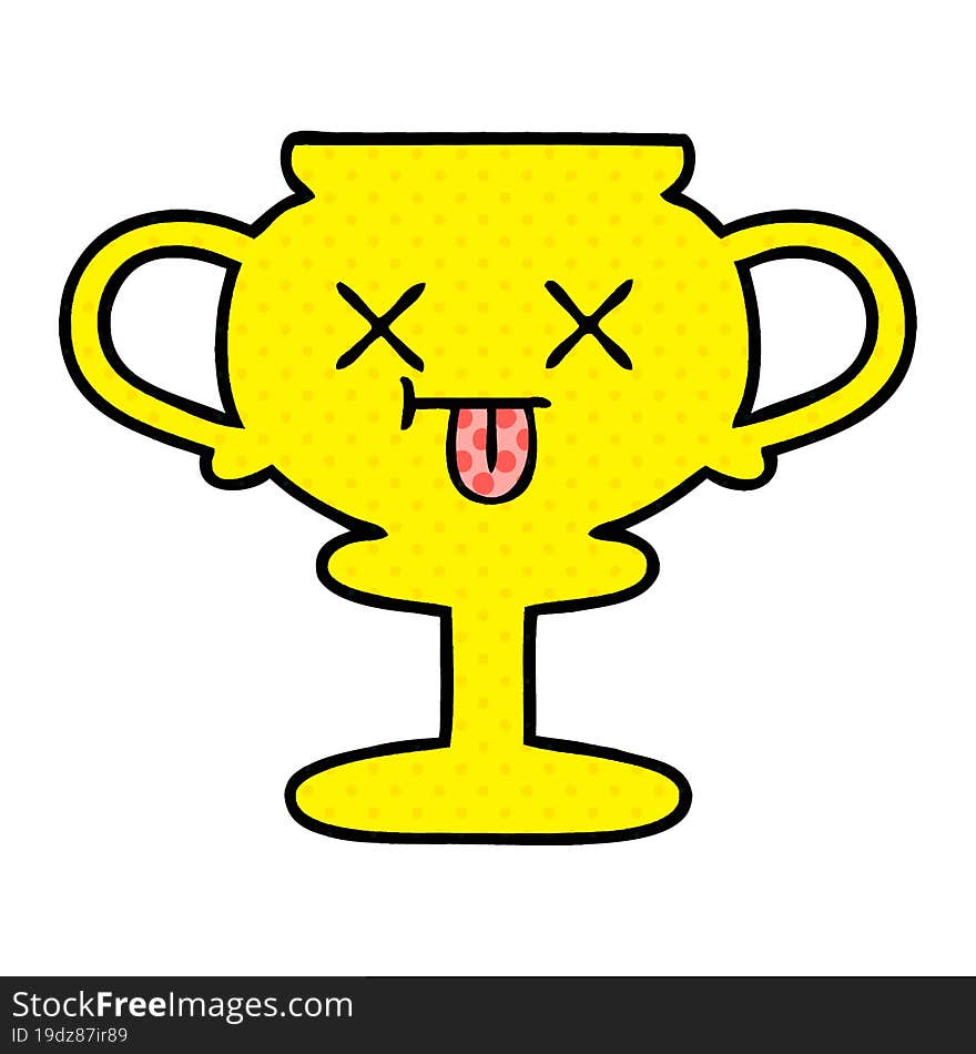 comic book style cartoon of a trophy