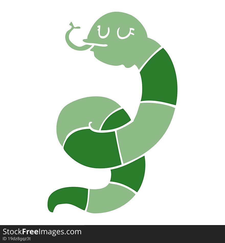 cartoon doodle snake coiled