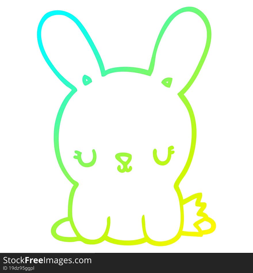 Cold Gradient Line Drawing Cute Cartoon Rabbit