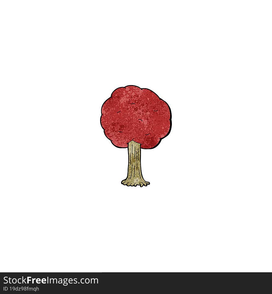 cartoon red tree