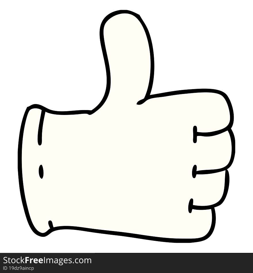 cartoon glove giving thumbs up symbol