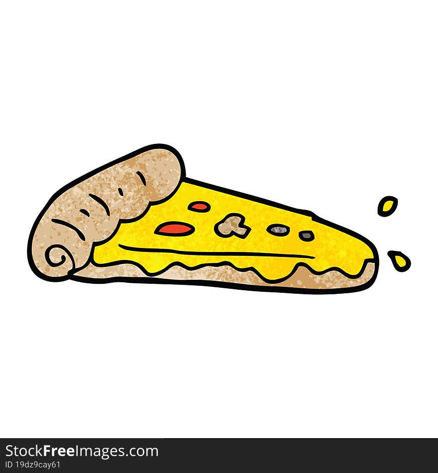 cartoon doodle pizza slice