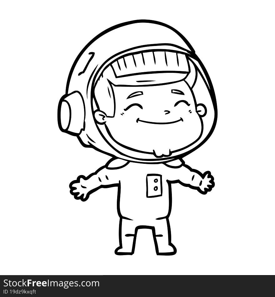 happy cartoon astronaut. happy cartoon astronaut