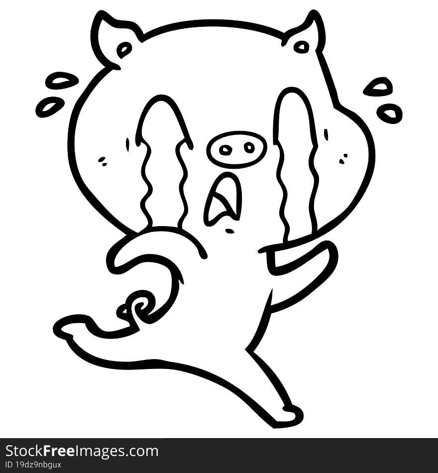 crying pig cartoon. crying pig cartoon