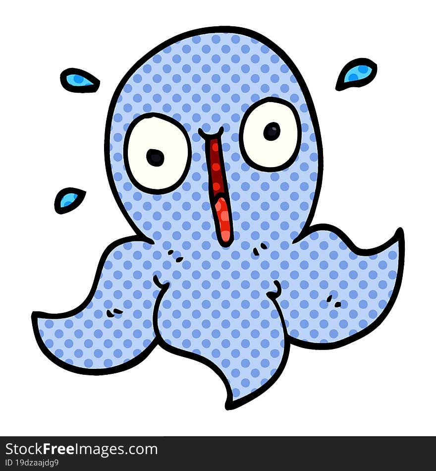 Cartoon Doodle Funny Octopus