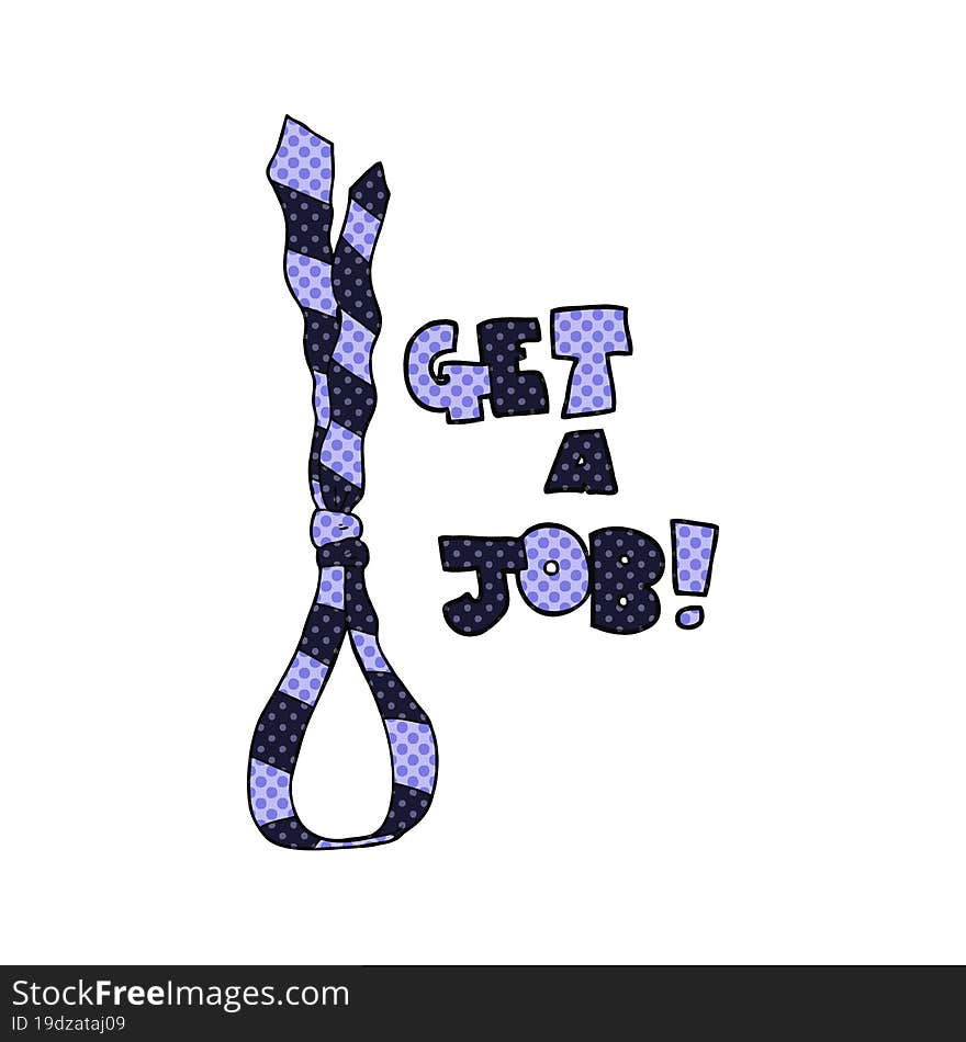 cartoon get a job tie noose symbol