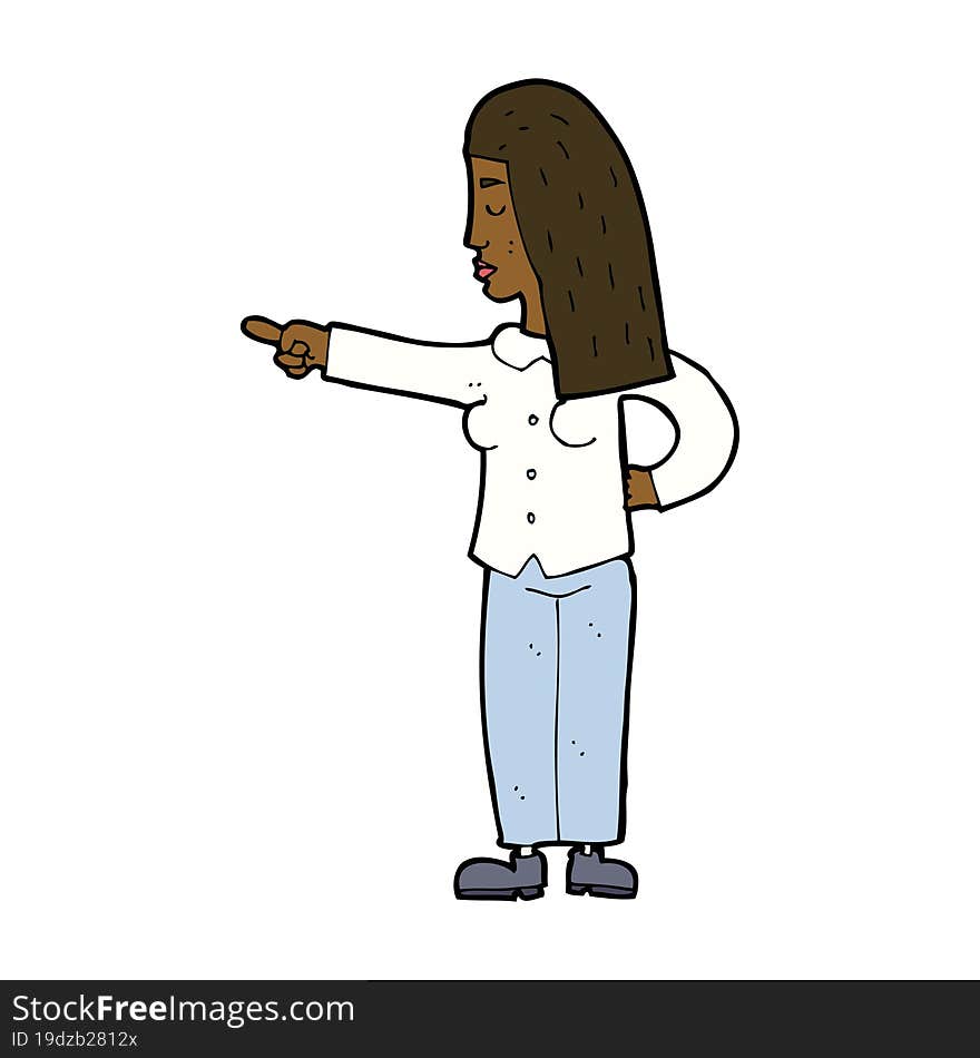 cartoon woman pointing