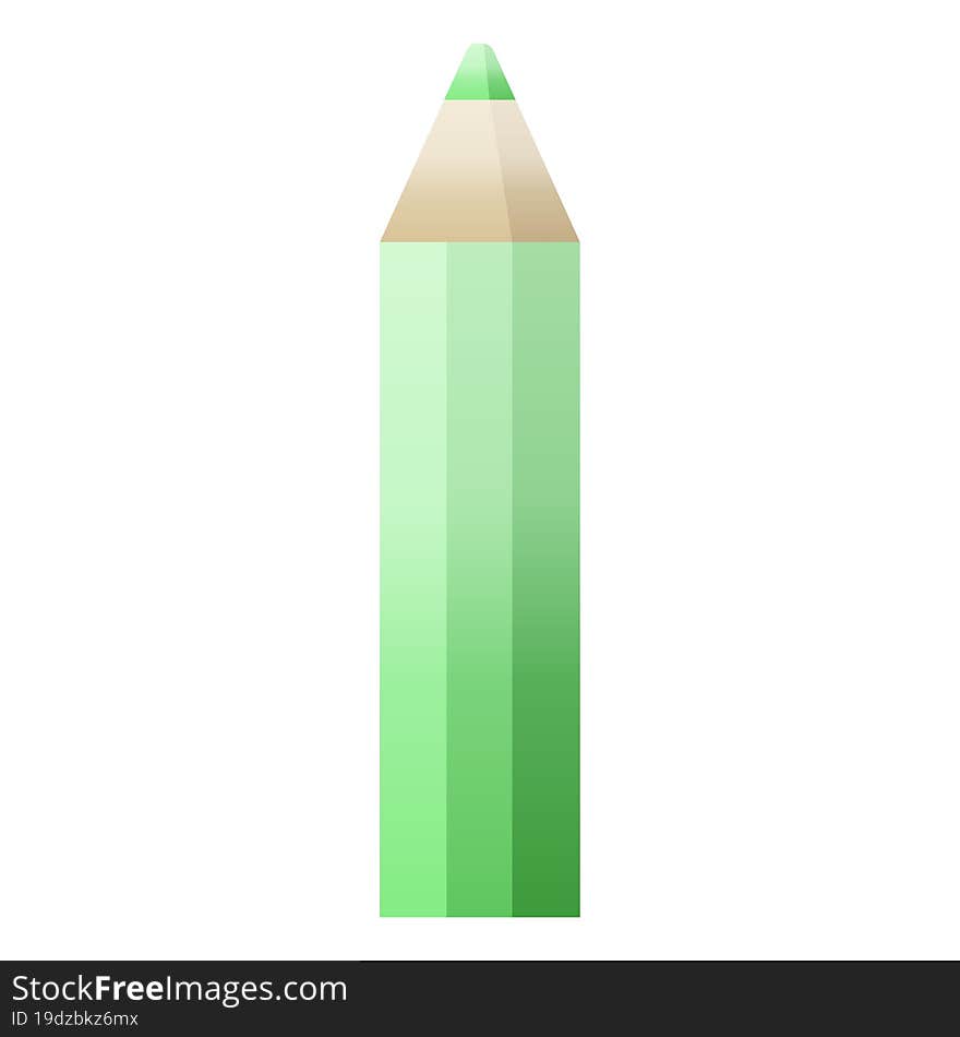 green coloring pencil graphic vector illustration icon. green coloring pencil graphic vector illustration icon