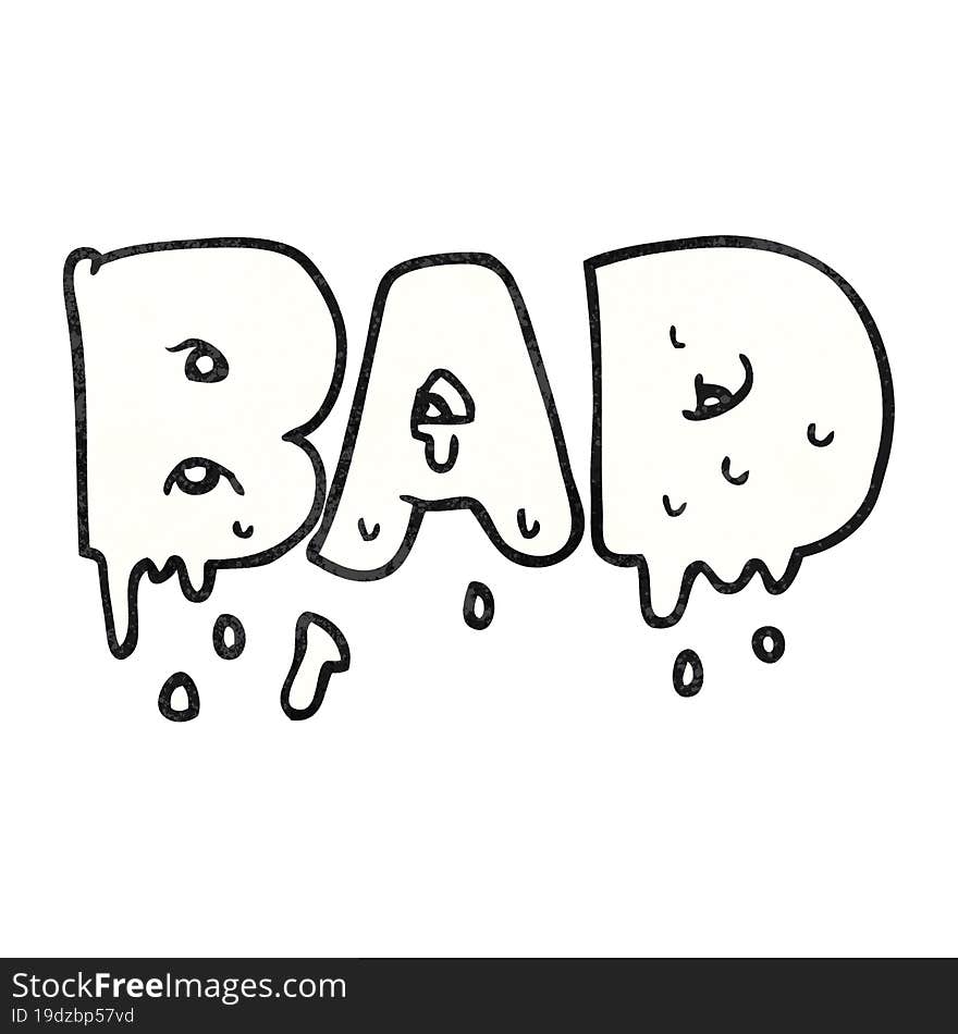 textured cartoon word bad