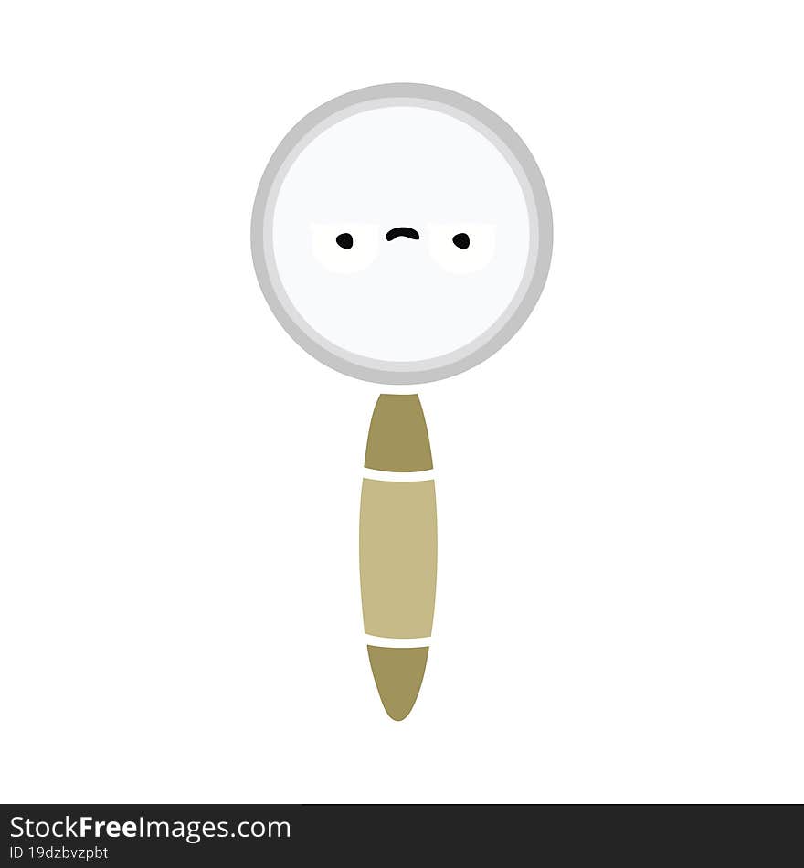 flat color retro cartoon of a magnifying glass